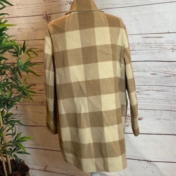 THEORY Double-Faced Check Overlay Wool Pea Coat NWT - Picture 14 of 14